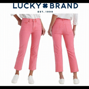 Lucky Brand pink Lola Skinny Mid Rise Slim fit Cropped ankle Jean Sz 28